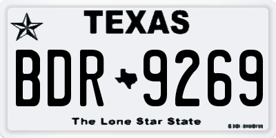 TX license plate BDR9269