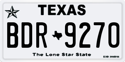 TX license plate BDR9270