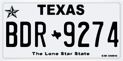 TX license plate BDR9274