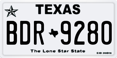 TX license plate BDR9280