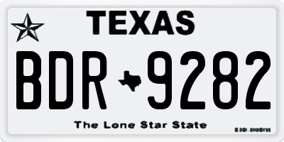 TX license plate BDR9282