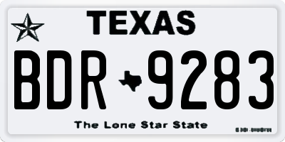 TX license plate BDR9283