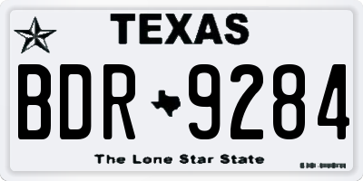 TX license plate BDR9284
