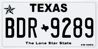 TX license plate BDR9289