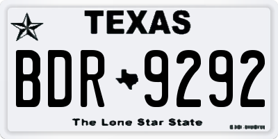 TX license plate BDR9292