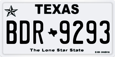 TX license plate BDR9293