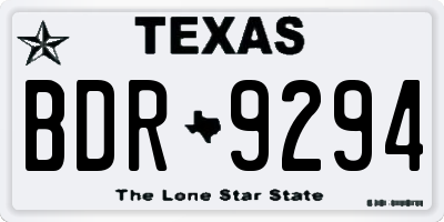 TX license plate BDR9294