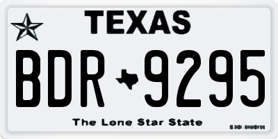 TX license plate BDR9295