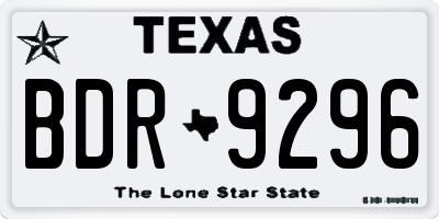 TX license plate BDR9296