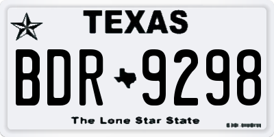 TX license plate BDR9298