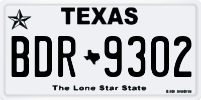 TX license plate BDR9302