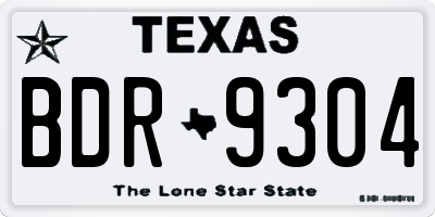 TX license plate BDR9304