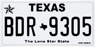 TX license plate BDR9305