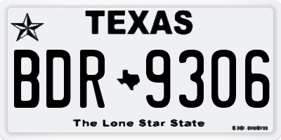 TX license plate BDR9306