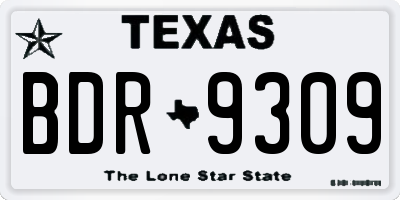 TX license plate BDR9309