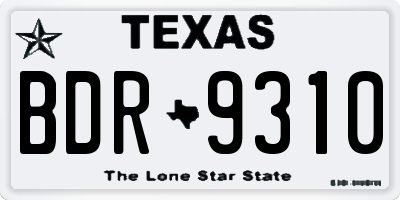 TX license plate BDR9310