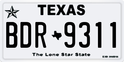 TX license plate BDR9311