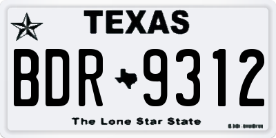 TX license plate BDR9312