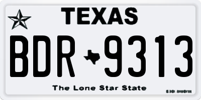 TX license plate BDR9313