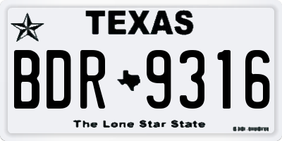 TX license plate BDR9316