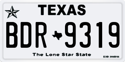 TX license plate BDR9319