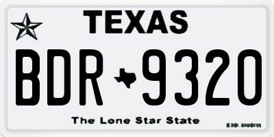 TX license plate BDR9320