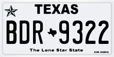TX license plate BDR9322