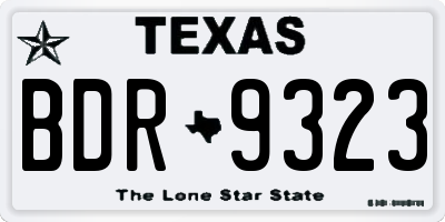 TX license plate BDR9323
