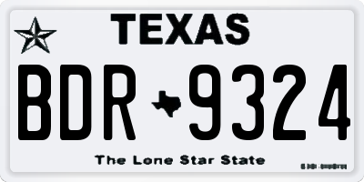 TX license plate BDR9324