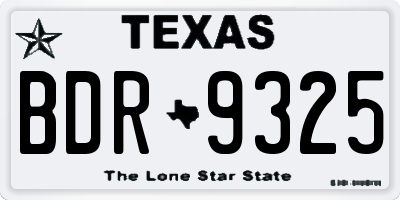TX license plate BDR9325