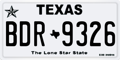 TX license plate BDR9326