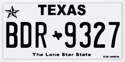 TX license plate BDR9327