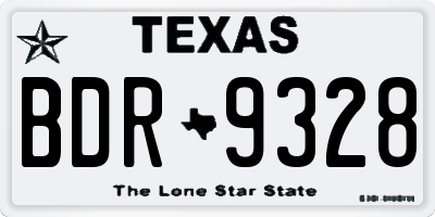 TX license plate BDR9328