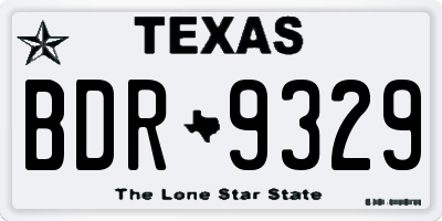 TX license plate BDR9329
