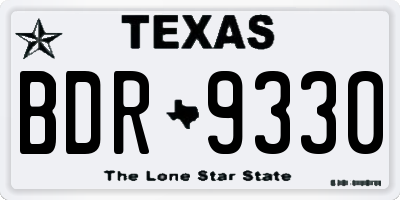 TX license plate BDR9330