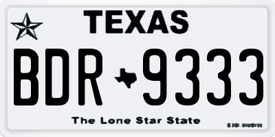 TX license plate BDR9333