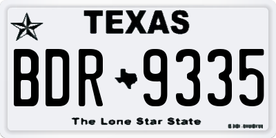 TX license plate BDR9335