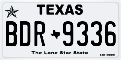 TX license plate BDR9336