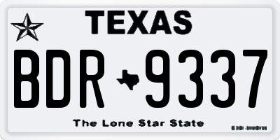 TX license plate BDR9337