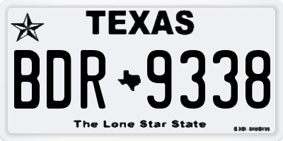 TX license plate BDR9338