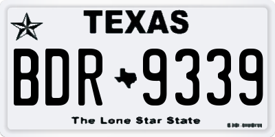 TX license plate BDR9339