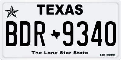 TX license plate BDR9340