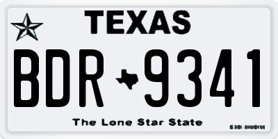 TX license plate BDR9341