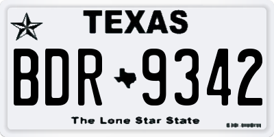 TX license plate BDR9342