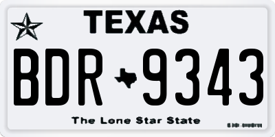 TX license plate BDR9343