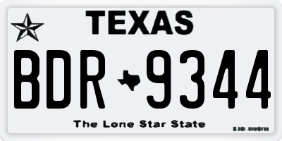 TX license plate BDR9344