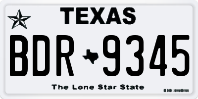 TX license plate BDR9345