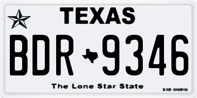 TX license plate BDR9346