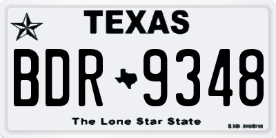 TX license plate BDR9348
