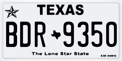 TX license plate BDR9350